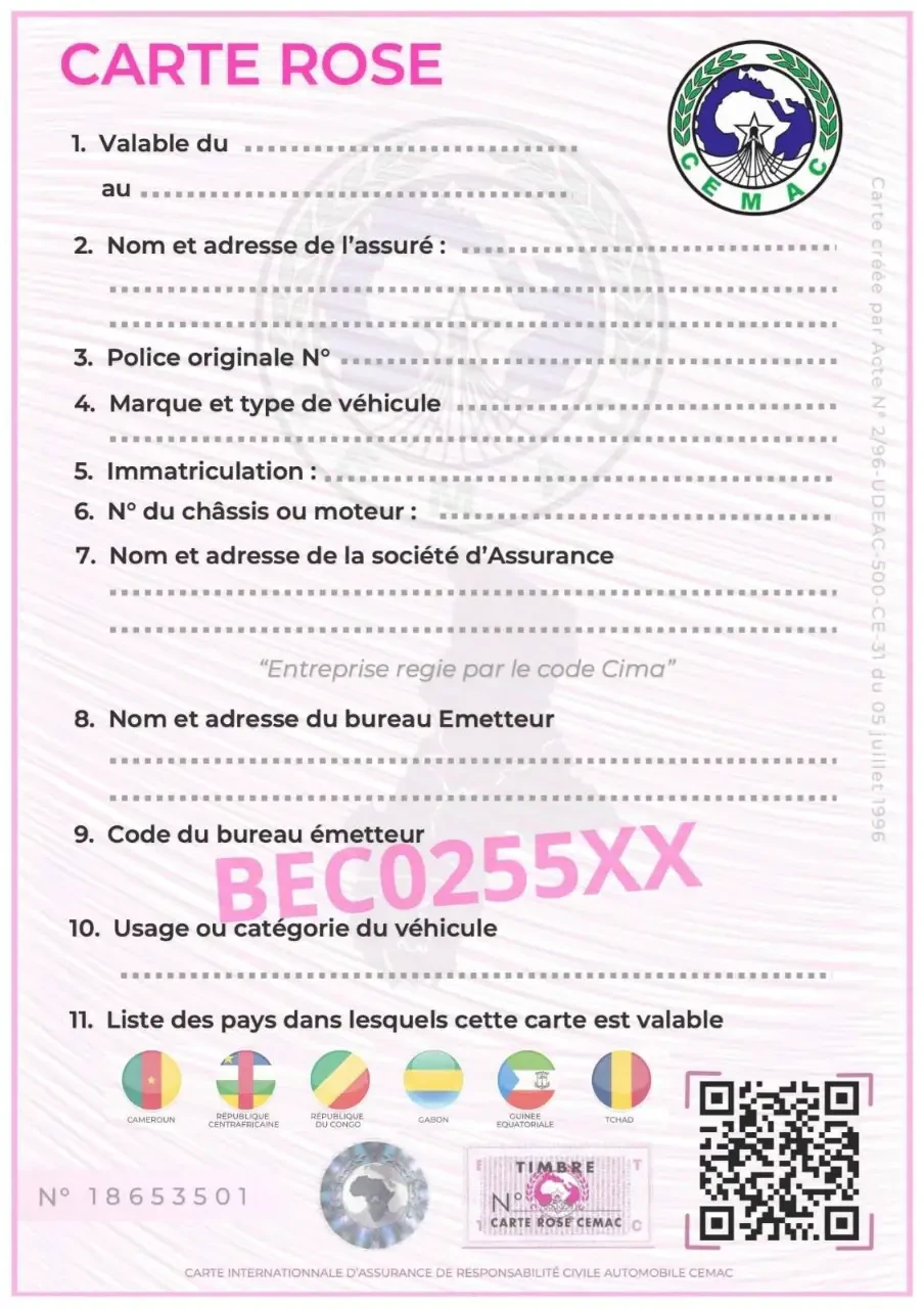Carte Rose CEMAC