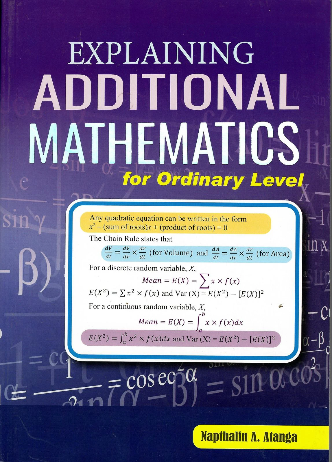 Explaining Additional Mathematics — for Ordinary Level (Ordinary Level)