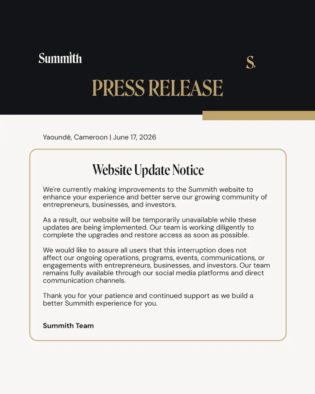 Summith Embarks on Major Rebuild and Rebrand